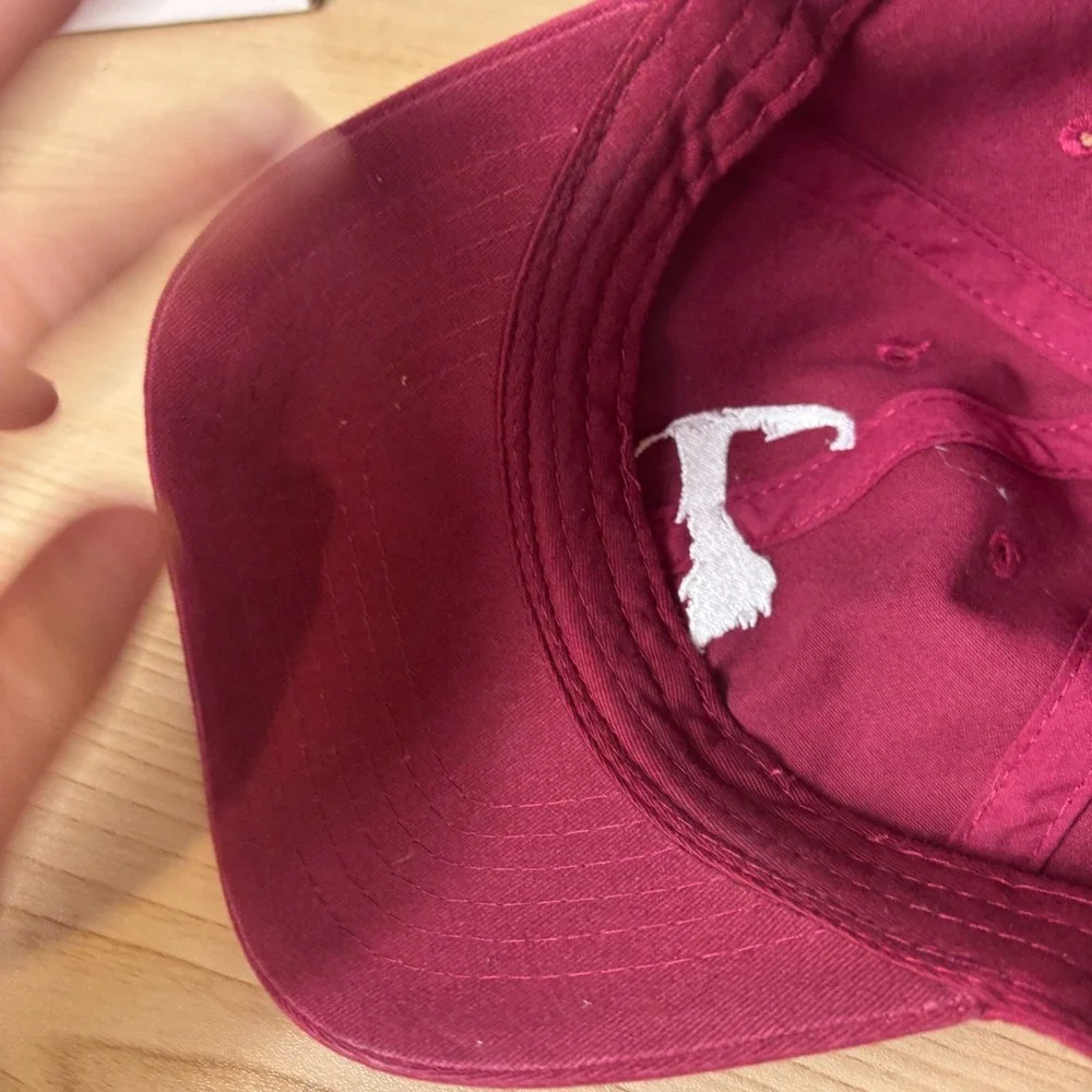 Cape Cod Hat Cap Strap Back Red White Logo Adjustable